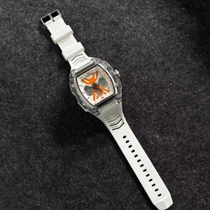 Men's Sport Digital Quartz <b>Watch</b> Tonneau Case Water Resistant LED <b>Electronic</b> Stop <b>Watch</b> Silicone Band Wholesale - Product Image 4