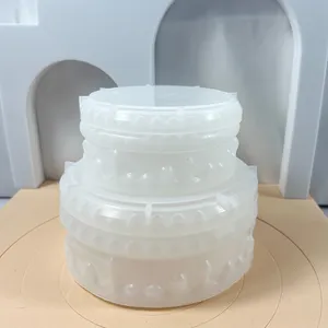 Early Riser DIY Crystal Jewelry Storage Box Creme Bolo Forma Resina Jar Mold com Tampa Epoxy Gypsum Making Silicone Mold