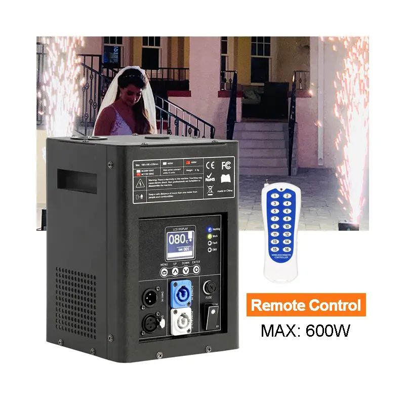 DMX contaol đài phun nước lạnh Spark máy lạnh Spark máy 600W đám cưới DJ bên giai đoạn lạnh Sparkler máy từ xa