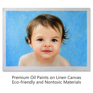 Dipinto a Olio su Tela <span class=keywords><strong>di</strong></span> Alta Qualità, Realistico, Personalizzato per Bambini, Dipinto a Mano, Ecologico, Durevole, <span class=keywords><strong>Arte</strong></span> Professionale per Ritratti - Product Image 2