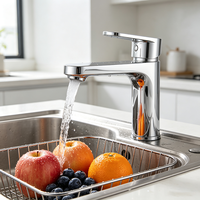 Robinet de lavabo moderne en laiton monotrou Nouveau mitigeur de lavabo à poignée unique Robinet moderne en laiton chromé Robinet de lavabo