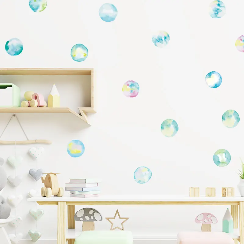 Hot Sale Colored Dots Wallpaper High Quality Kid's Bedroom Wall Decal Home Decor For Children's Living Room Bedroom Stickers
