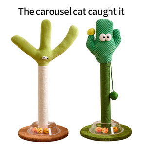 Ruimtebesparende Multifunctionele Verticale Hout Sisal Milieuvriendelijke Kat Krabpaal No-Puinhoop Shredding Bloem Ontwerp Karton Verpakt - Product Image 3