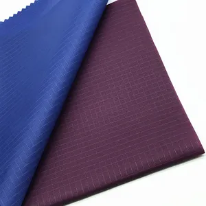 Melhor qualidade amostra grátis PU revestido ripstop 210D nylon tafetá 210d tecido de nylon impermeável para sacos
