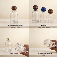 Flacon de parfum de luxe en verre cylindrique à épaule arrondie, personnalisable en usine, 30ml 50ml, gravure mate