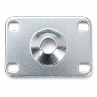 Plaque de base de pied de nivellement robuste en acier au carbone zingué, avec support dôme et connecteur articulé pivotant, support de quincaillerie