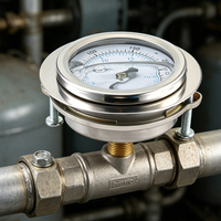 Stainless Steel Back Connection Manometer Oil Filled High Accuracy 1.6% Air Gas Pressure Gauge 0~60kPa Multi-Unit (psi Bar)