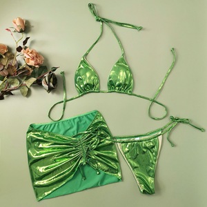 C0026 Vente en gros Nouveau maillot de bain fendu sexy pour femmes, <span class=keywords><strong>bikini</strong></span> <span class=keywords><strong>sport</strong></span> simple à trois points à lacets - Product Image 5
