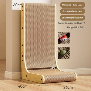 Fabrikant Grote Luxe L-Vormige Kattenkrabber S-XL Krasbestendige Houten Pad Kartonnen Krasbal Speelgoed Huisdiermeubelen - Product Image 5