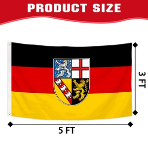 Drapeau du Saarland en polyester de qualité supérieure, 3x5 pieds, imprimé, pour places publiques, protection UV, affichage en extérieur - Product Image 2