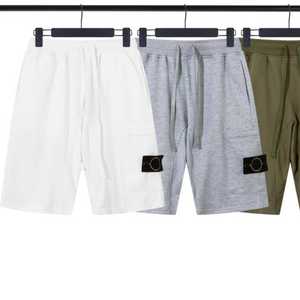 Shorts de jogging amples pour hommes, en coton 100%, avec patch en tissu brodé effet pierre, taille élastique, style décontracté, vente en gros - Product Image 5