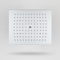 Pommeau de douche moderne 13 pouces 1 mode en ABS chromé, forme carrée-rond, effet pluie, installation facile pour salle de bain