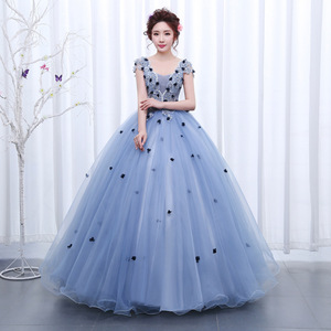 Purple Tulle Performance Dress Women Long Skirt Deep V Neck Stage Wear For Vocal Music Exam Host Piano Show - Product Image 4