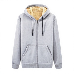 Men's Winter Loose Fleece-Lined Thickened Hooded Pullover Sweatshirt Digital Printing 100% Cotton Anti-Pilling Solid 400g - Product Image 3