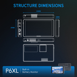Feelworld p6xl 6 "1200nit độ sáng cao nhôm máy ảnh màn hình được xây dựng trong pin HDMI Sử dụng ngoài trời nhà máy trực tiếp đặt hàng số lượng lớn - Product Image 5