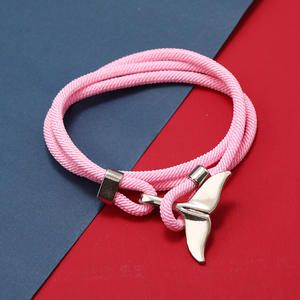 <span class=keywords><strong>Bracelet</strong></span> en fer unisexe fait main, style queue de baleine, série Océan, avec boucle milanaise, motif ancre, corde tressée, cadeau tendance pour couple - Product Image 6