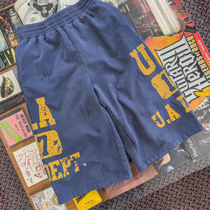 <span class=keywords><strong>Pantaloncini</strong></span> Capri da <span class=keywords><strong>Uomo</strong></span> in <span class=keywords><strong>Cotone</strong></span> Pesante Lavato con Stampa Grafica DTG, Effetto Usurato, Stile Streetwear Personalizzato - Product Image 2