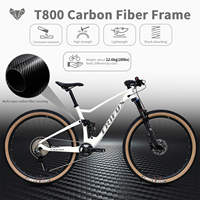 Cadre en fibre de carbone à suspension souple, vélo de montagne tout-terrain à 12 vitesses avec suspension intégrale, pneus larges 29*2.25'', VTT tout-terrain pour adultes