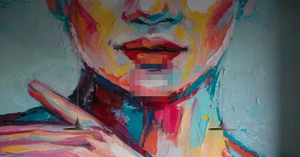 <span class=keywords><strong>Papier</strong></span> <span class=keywords><strong>peint</strong></span> amovible en vinyle mural d'art de <span class=keywords><strong>visage</strong></span> féminin coloré abstrait - Product Image 4