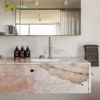 Meuble-lavabo de luxe MT STONE en marbre Calacatta Viola d'Italie, grand lavabo autoportant, finition marbre poli mat pour salle de bain