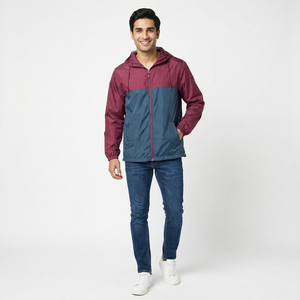Chaqueta Cortavientos Impermeable con Capucha Estilo Anorak Retro Vintage de Nailon Delgado Personalizada OEM para Hombre - Product Image 1
