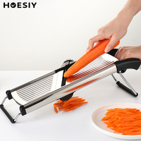 Verstelbare keuken groente- en fruitsnijder mandoline met roestvrijstalen messen, rasp, julienne-snijder, keuken gadget, snijder