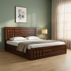 Modern Solid Teak Wood Non-Foldable Platform <b>Bed</b> <b>Frame</b> with Headboard King <b>Queen</b> <b>Size</b> Bedroom Furniture for Hotel/Villa/Home Use - Product Image 2
