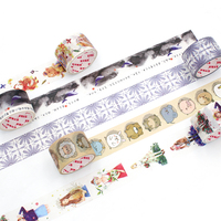 Galaxy Washi Tapes Set Kawaii Roll Pet Transparent Foil Autocollants d'estampage auto-adhésifs Planificateurs et Journaux avec
