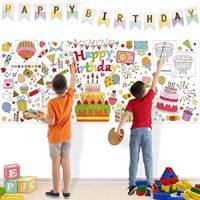 Poster/nappe géante personnalisable à colorier en papier offset pour anniversaire, avec taille sur mesure pour décorations de fête d'enfants