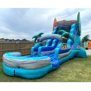 Tobogán Acuático Inflable Good Vibes Beach Surfing <span class=keywords><strong>con</strong></span> Obstáculos, <span class=keywords><strong>Casa</strong></span> <span class=keywords><strong>de</strong></span> Brinco Inflable <span class=keywords><strong>con</strong></span> Toboganes Acuáticos y <span class=keywords><strong>Piscina</strong></span> - Product Image 5