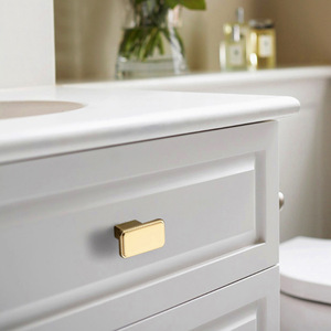 Nordic Simple Brushed <b>Gold</b> <b>Cabinet</b> Door Handle American Style China Model 2979 Cloakroom Furniture Drawer square Single Hole - Product Image 3