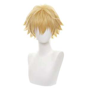 Peluca de Chainsaw Man al por Mayor, <span class=keywords><strong>Cosplay</strong></span> de 30 cm, Peluca Corta Rubia de <span class=keywords><strong>Denji</strong></span>, Pelucas de Anime Sintéticas Resistentes al Calor - Product Image 3