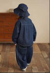 Nouvelle Collection Automne 2025 <span class=keywords><strong>YuYuan</strong></span> – Ensemble Chemise et Pantalon en Jean Rayé Tendance pour Garçons – Vêtements Décontractés en Polyester/Coton pour Enfants - Product Image 6