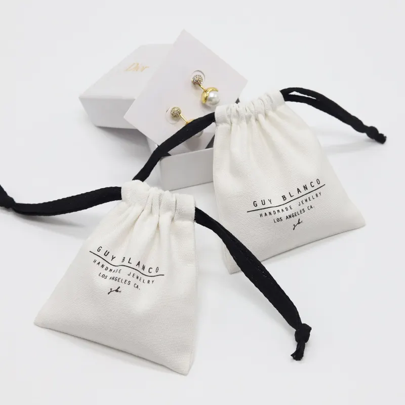 Хлопчатобумажная Холщовая Сумка для ювелирных изделий с принтом логотипа на заказ, маленькая Подарочная сумка для ювелирных изделий