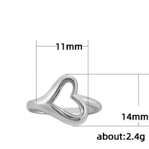 Anello a Forma di Cuore F314 in Oro Rosa, Anello Unisex alla Moda, Gioiello per San Valentino, Design Semplice - Product Image 5