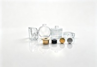 Flacon diffuseur de parfum en verre transparent gaufré de luxe, rond, ovale, rectangulaire, 100 ml, 150 ml, 200 ml, vide, avec bouchons métalliques