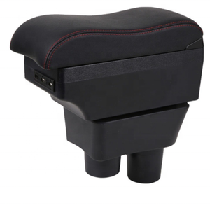 กล่องคอนโซลพนักแขนในรถหนัง Pu สีดำสำหรับ <span class=keywords><strong>Nissan</strong></span> Versa/<span class=keywords><strong>Almera</strong></span> 2020-2022,แบบเลื่อนสองชั้นดีไซน์ USB สไตล์ญี่ปุ่น - Product Image 4