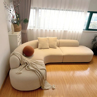 Ensemble de canapés sectionnels modernes et incurvés Fauteuil inclinable en velours nordique de luxe Design élégant Salon Extérieur Petits espaces
