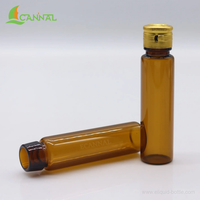 Flacon en verre ambré transparent anti-fuite pour solution buvable, flacon rond avec bouchon en aluminium facile à ouvrir