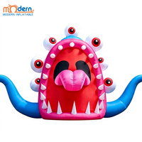 Modèle de bête gonflable surdimensionnée à plusieurs yeux, accessoire monstre gonflable étrange pour la décoration de pelouse, de jardin et de fête à thème pour Halloween