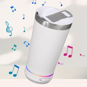 Gobelet isotherme à double paroi en acier inoxydable de 16 oz avec logo personnalisé, haut-parleur intégré, pour voyage, camping, musique, bière - Product Image 6