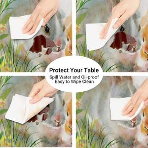 Elegant Vintage Easter Bunny <strong>Round</strong> <strong>Tablecloth</strong> with Elastic Edge Waterproof <strong>Wipeable</strong> Polyester Fabric for Home Decor - Product Image 4