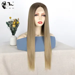 XISHIXIUHAIR Highlight Ombre Lace Front Wigs 28Inch Pre Plucked with Baby Hair Highlight Color Synthetic Wig Glueless Wig