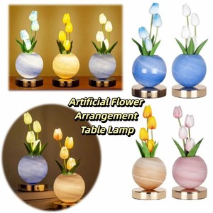 Lampada da Tavolo a LED Portatile Ricaricabile USB con Vaso per Fiori, Dimmerabile, Effetto Luce Colorata, Moderna per Scrivania, Comodino, Festività e Natale - Product Image 5
