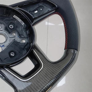 Pour <span class=keywords><strong>Audi</strong></span> A3 A4 A5 S3 S4 S5 2017-2022 Fiber de carbone en cuir véritable volant à fond plat Sport volant voiture style - Product Image 6