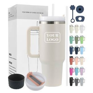 Mug de Noël 40 oz – Lot de mugs à café en acier inoxydable thermolaqué, isolés et isothermes, avec poignée – Gobelet de voyage 40 oz - Product Image 1