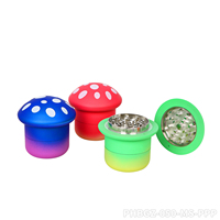 Puff Puff Pass Brand Series Broyeur de cigarettes en plastique en alliage de zinc à 4 couches Rainbow Color Spray Paint Frosted Champignon