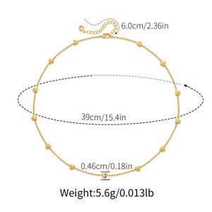 สร้อยคอกระดูกไหปลาร้าสแตนเลสสตีล18K สีทองปรับได้พร้อมแรงบันดาลใจในการออกแบบหัวใจแห่งรักและแฟชั่นที่หรูหราสำหรับผู้หญิง - Product Image 4