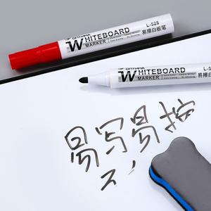 Marqueurs pour tableau blanc pour le bureau et l'école, <span class=keywords><strong>encre</strong></span> effaçable à l'air, couleurs bleu/noir/rouge, pointe pinceau de 2 mm, non toxique et résistant à la <span class=keywords><strong>d</strong></span>écoloration - Product Image 5