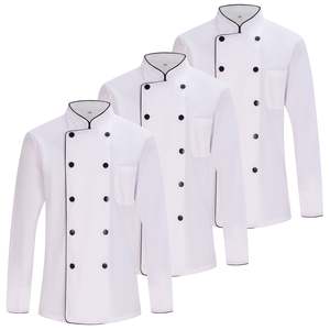 Lot de 3 - Veste de chef à manches longues pour homme 3-842B - Product Image 1
